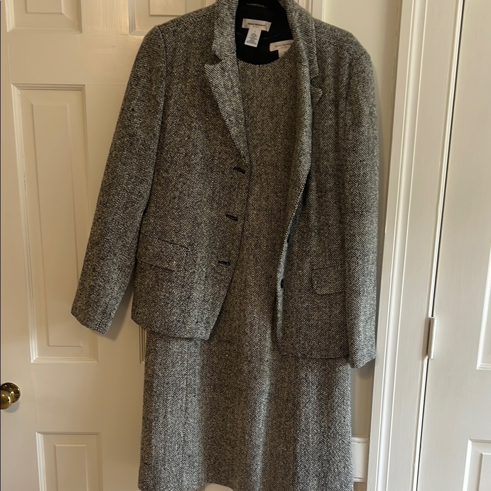 Women's Gray Tweed Jacket & Dress Set